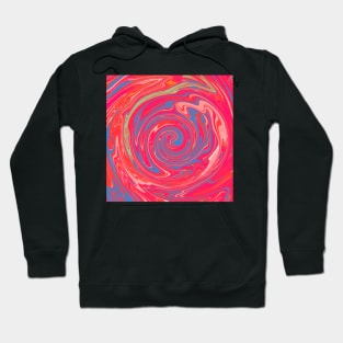 Peach Red Rose Swirl Marble Design Abstract Art Hoodie